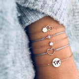 Multiple Styles Beads Bracelet Set For Women Bohemian Marble Stone Handmade Tassel Rope Chain Bracelets Party Jewelry