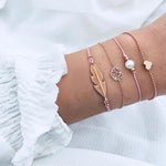 Multiple Styles Beads Bracelet Set For Women Bohemian Marble Stone Handmade Tassel Rope Chain Bracelets Party Jewelry