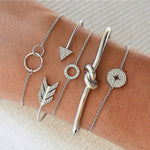 Multiple Styles Beads Bracelet Set For Women Bohemian Marble Stone Handmade Tassel Rope Chain Bracelets Party Jewelry