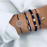 Multiple Styles Beads Bracelet Set For Women Bohemian Marble Stone Handmade Tassel Rope Chain Bracelets Party Jewelry