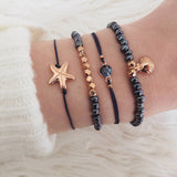 Multiple Styles Beads Bracelet Set For Women Bohemian Marble Stone Handmade Tassel Rope Chain Bracelets Party Jewelry