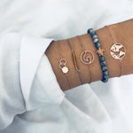 Multiple Styles Beads Bracelet Set For Women Bohemian Marble Stone Handmade Tassel Rope Chain Bracelets Party Jewelry