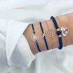 Multiple Styles Beads Bracelet Set For Women Bohemian Marble Stone Handmade Tassel Rope Chain Bracelets Party Jewelry