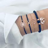 Multiple Styles Beads Bracelet Set For Women Bohemian Marble Stone Handmade Tassel Rope Chain Bracelets Party Jewelry