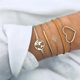 Multiple Styles Beads Bracelet Set For Women Bohemian Marble Stone Handmade Tassel Rope Chain Bracelets Party Jewelry