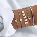 Multiple Styles Beads Bracelet Set For Women Bohemian Marble Stone Handmade Tassel Rope Chain Bracelets Party Jewelry