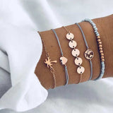 Multiple Styles Beads Bracelet Set For Women Bohemian Marble Stone Handmade Tassel Rope Chain Bracelets Party Jewelry
