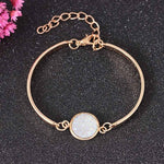 Bracelet Exquisite Fashion Nature Stone Big Druzy Stone Adjustable Golden 1PC Silver Handmade Paillette Valentines Gift