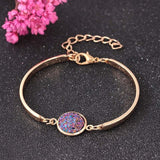 Bracelet Exquisite Fashion Nature Stone Big Druzy Stone Adjustable Golden 1PC Silver Handmade Paillette Valentines Gift