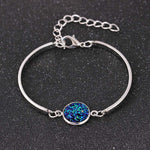 Bracelet Exquisite Fashion Nature Stone Big Druzy Stone Adjustable Golden 1PC Silver Handmade Paillette Valentines Gift