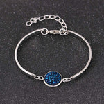 Bracelet Exquisite Fashion Nature Stone Big Druzy Stone Adjustable Golden 1PC Silver Handmade Paillette Valentines Gift