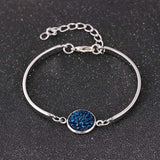 Bracelet Exquisite Fashion Nature Stone Big Druzy Stone Adjustable Golden 1PC Silver Handmade Paillette Valentines Gift