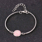 Bracelet Exquisite Fashion Nature Stone Big Druzy Stone Adjustable Golden 1PC Silver Handmade Paillette Valentines Gift
