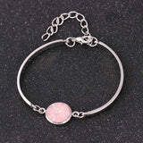 Bracelet Exquisite Fashion Nature Stone Big Druzy Stone Adjustable Golden 1PC Silver Handmade Paillette Valentines Gift